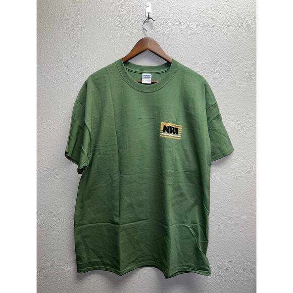 Vintage NRA Shirt 2nd Amendment Taking Any right is wrong Green Rifle Gun XL - Picture 2 of 8